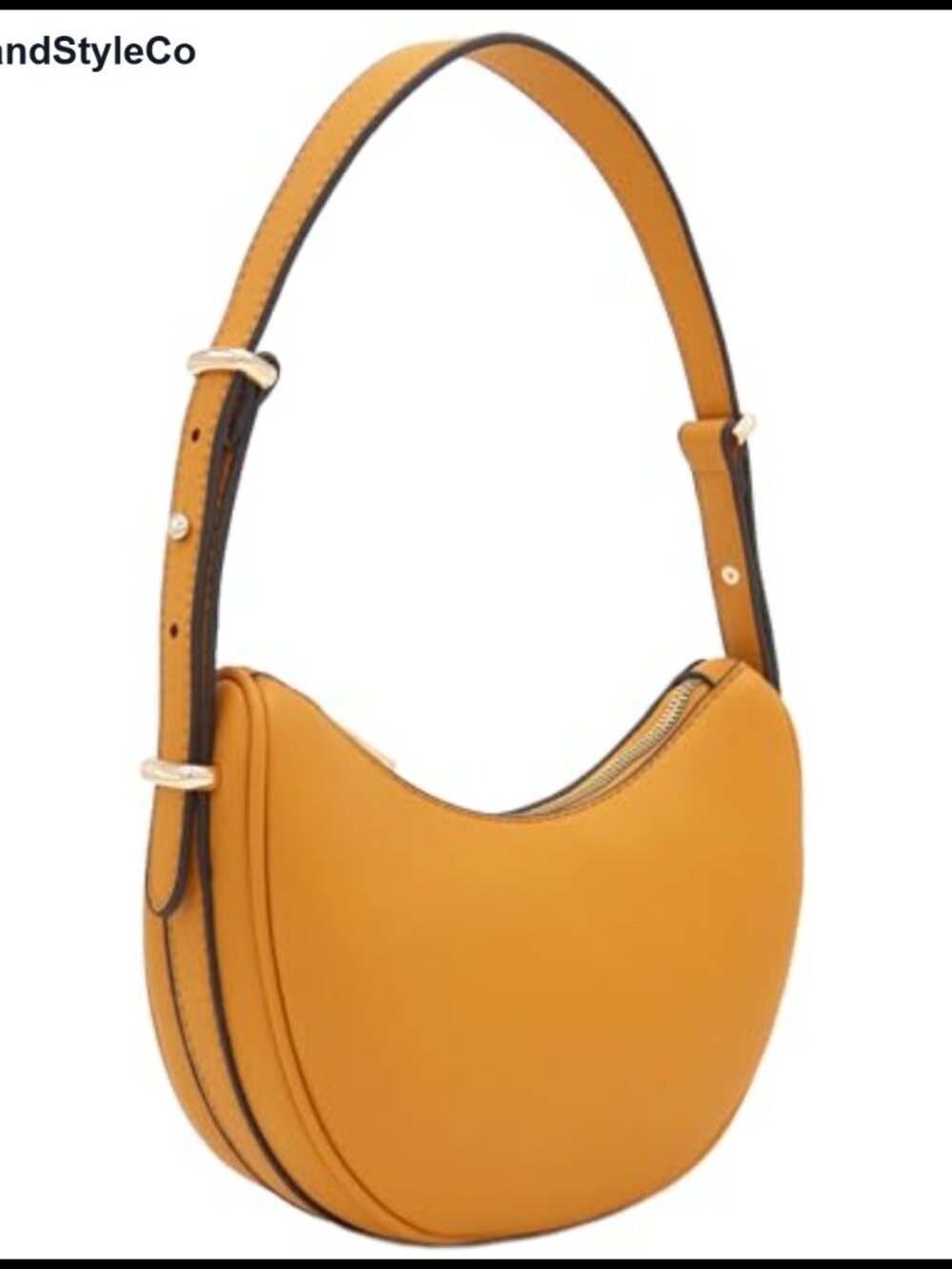 Small Crescent Smooth Faux Leather Underarm Shoulder Bag
